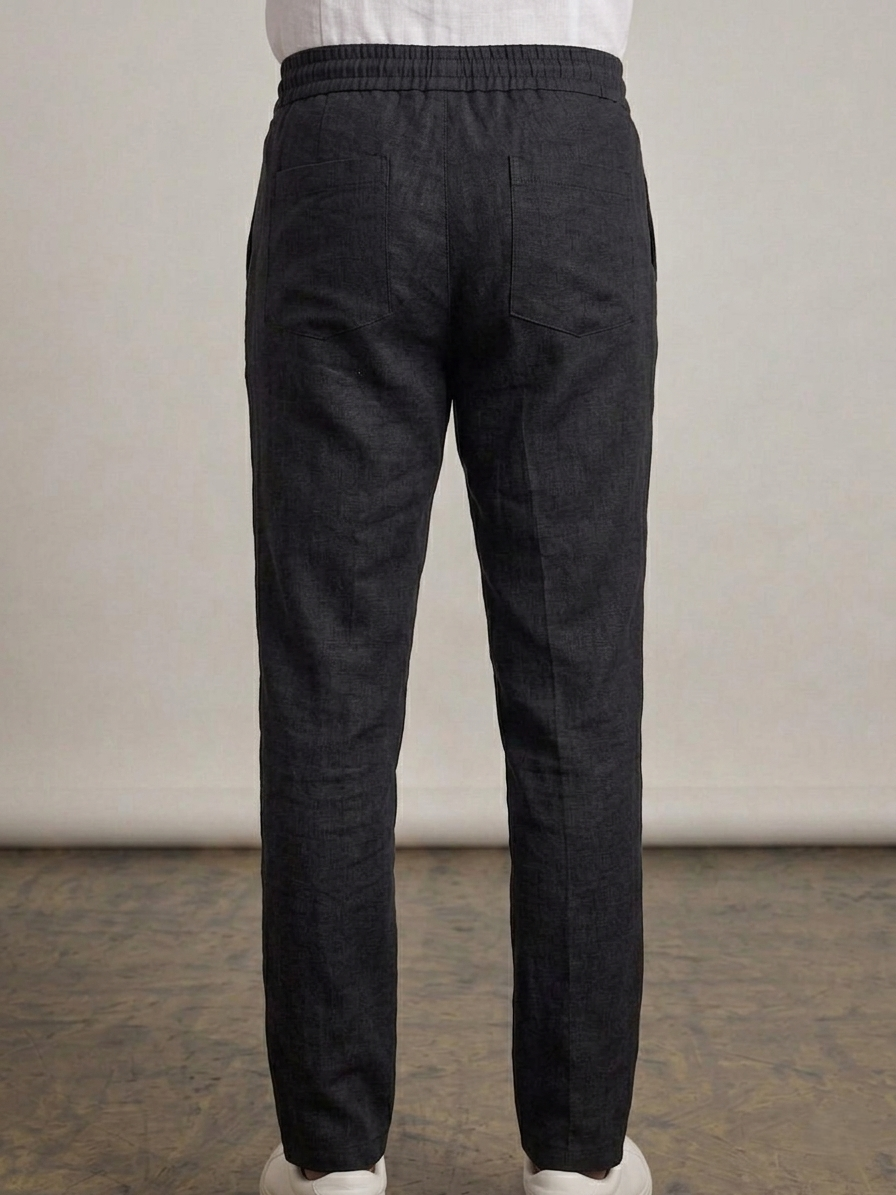 Men's Stylish Black Linen Pant