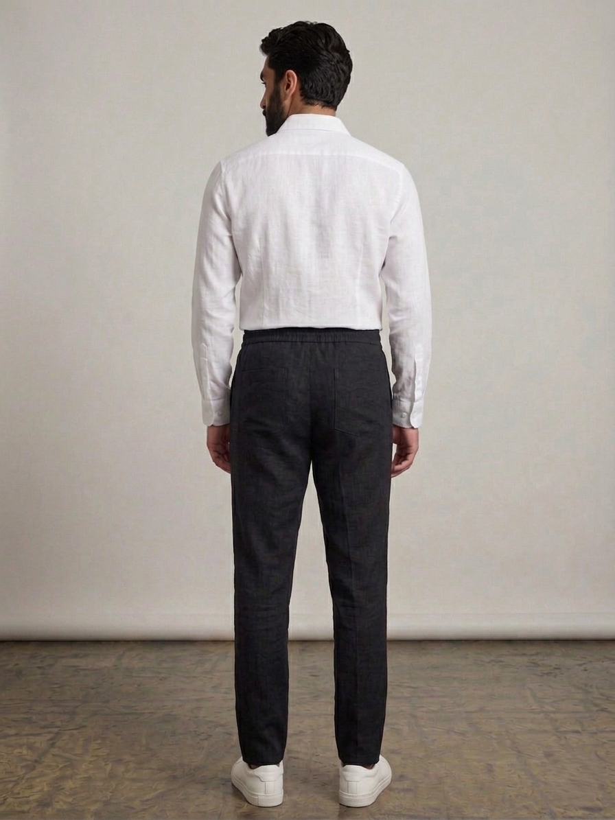 Men's Stylish Black Linen Pant