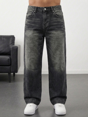 Faded Black Whisker Jeans