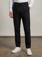 Men's Stylish Black Linen Pant