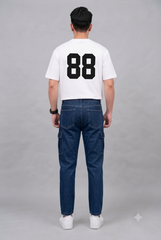 Men's 6 Pocket Mom Fit Stone Blue Denim Jeans