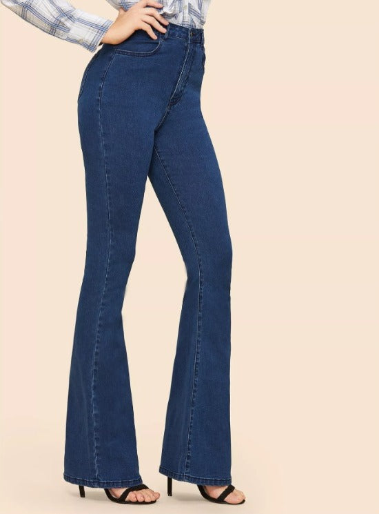 1 button boot cut jeans for women