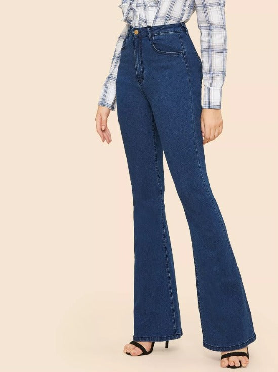 1 button boot cut jeans for women