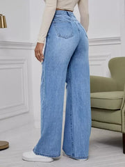 Knee cut jeans for women