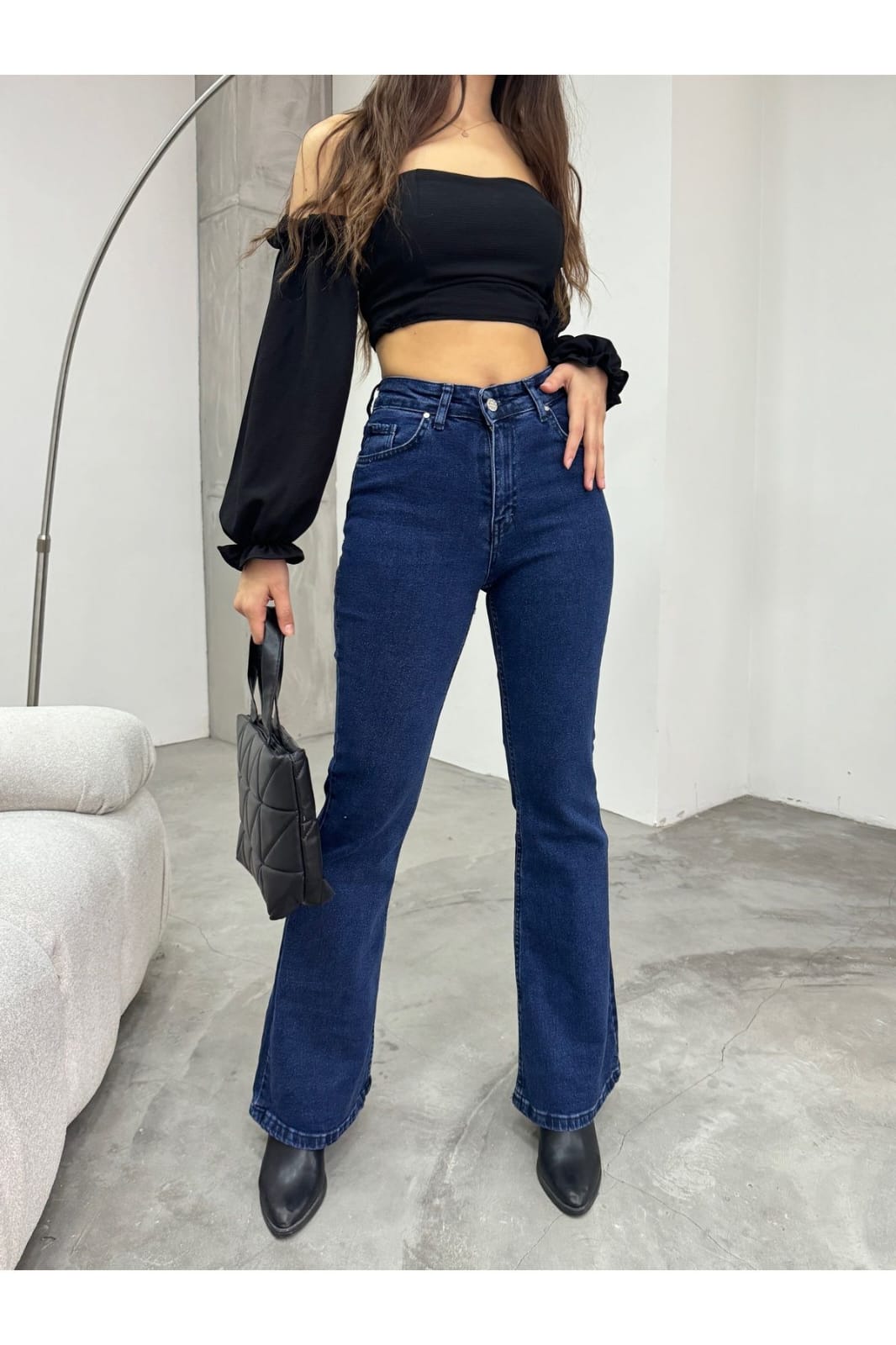 1 button boot cut jeans for women