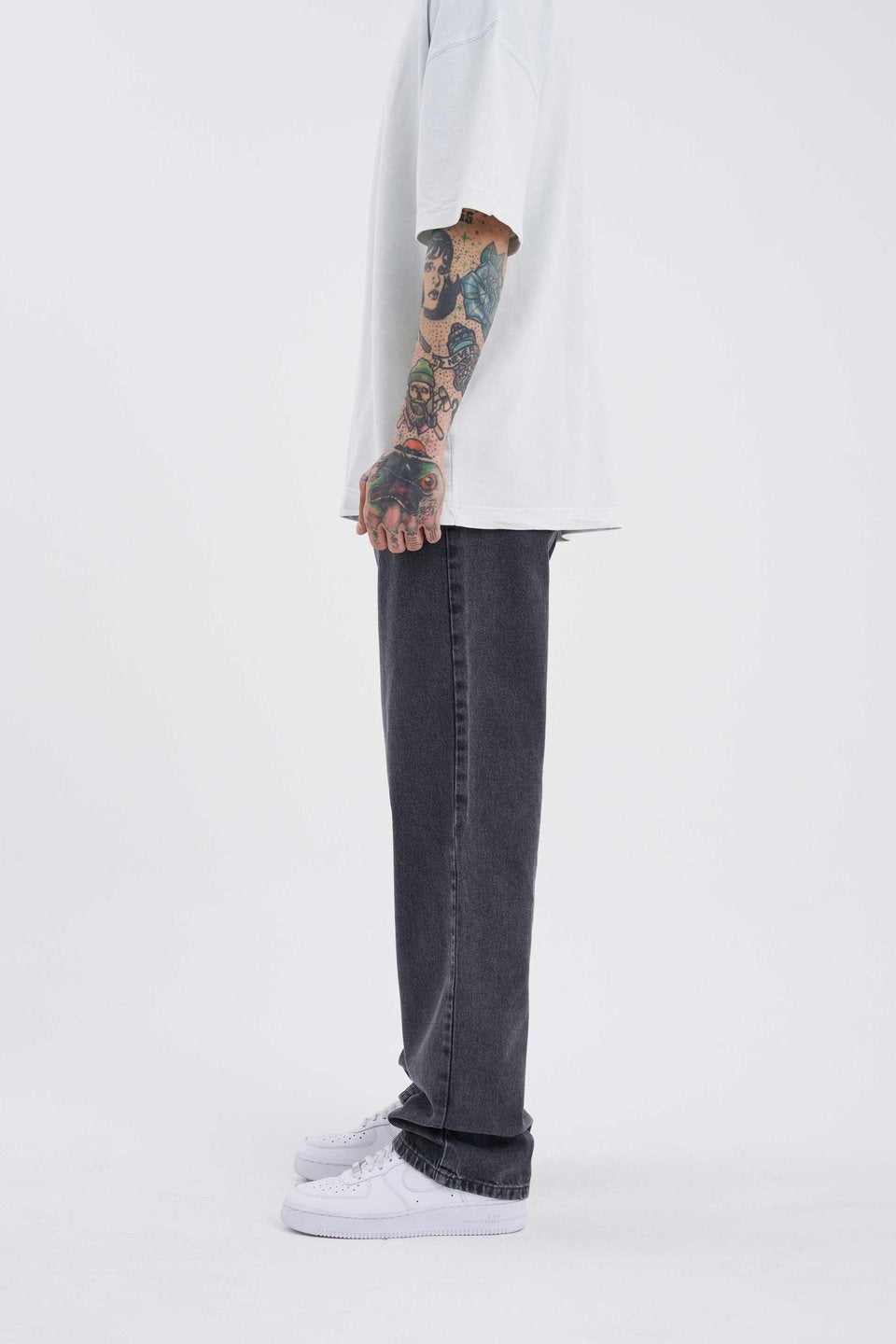 Niffar Charcoal Baggy Jeans For Mens