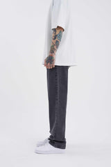 Niffar Charcoal Baggy Jeans For Mens