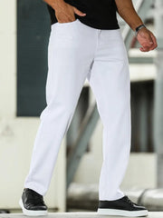 Niffar White Mom-Fit Jeans For Mens