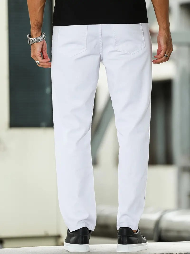 Niffar White Mom-Fit Jeans For Mens