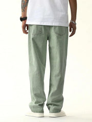 Niffar Fashion Loose Fit Men's Slant Pocket Straight Leg Jeans