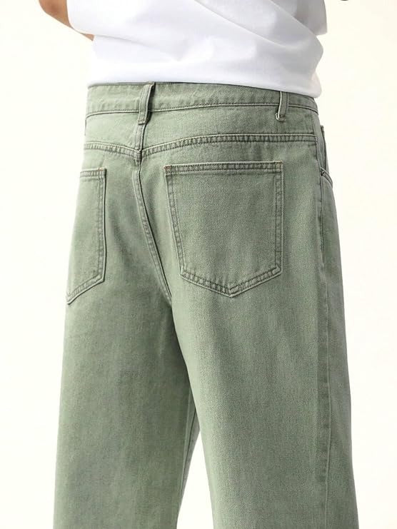 Niffar Fashion Loose Fit Men's Slant Pocket Straight Leg Jeans