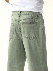 Niffar Fashion Loose Fit Men's Slant Pocket Straight Leg Jeans