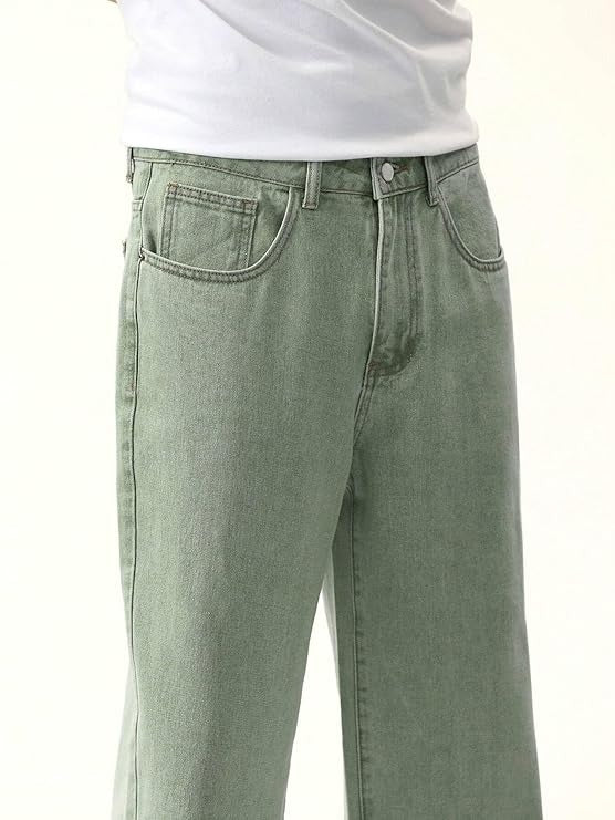 Niffar Fashion Loose Fit Men's Slant Pocket Straight Leg Jeans