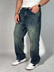 Niffa Fashion Blue Tinted Super Baggy Jeans