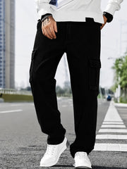 Men's Pocket Cargo Black Denim jeans