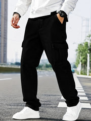 Men's Pocket Cargo Black Denim jeans