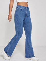 1 button boot cut jeans for women