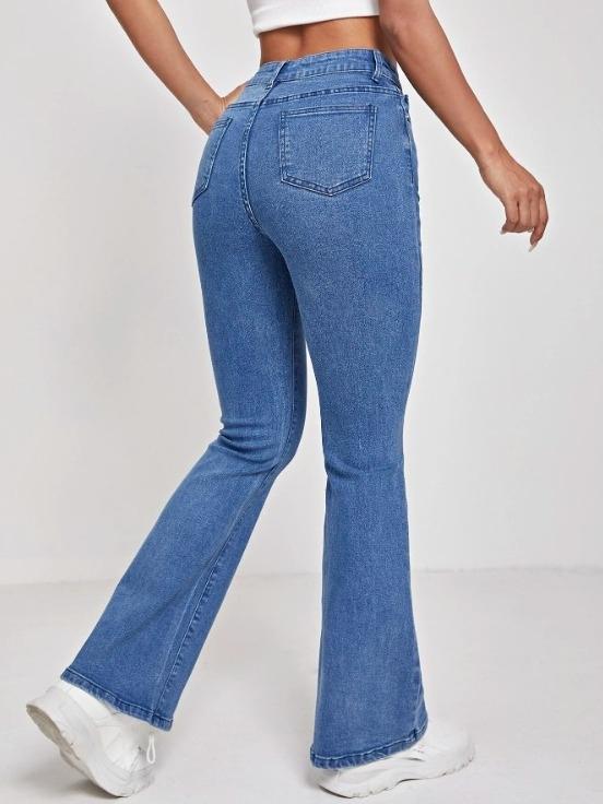 1 button boot cut jeans for women