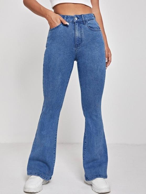 1 button boot cut jeans for women