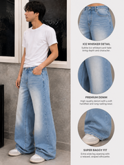 Premium denim super baggy jeans for men