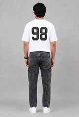 Men's Stylish 6 Pocket mom fit charcoal Denim jeans